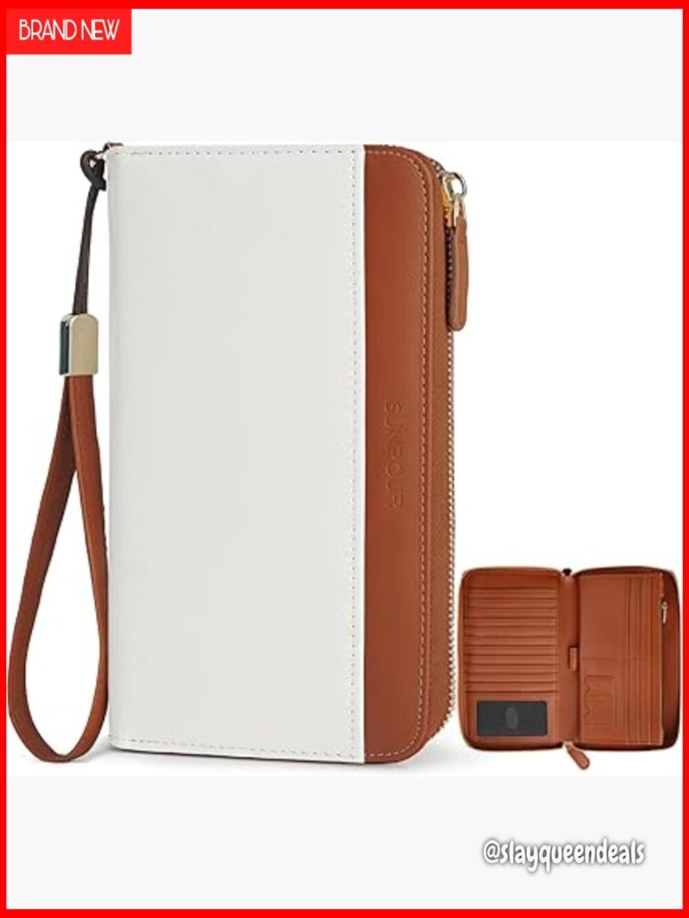Large RFID Travel Wallet with AirTag Slot & Wristlet Passport Holder